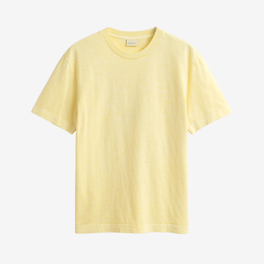 Washed slub T-shirt från Gant i vanilla yellow med kort ärm och rund hals