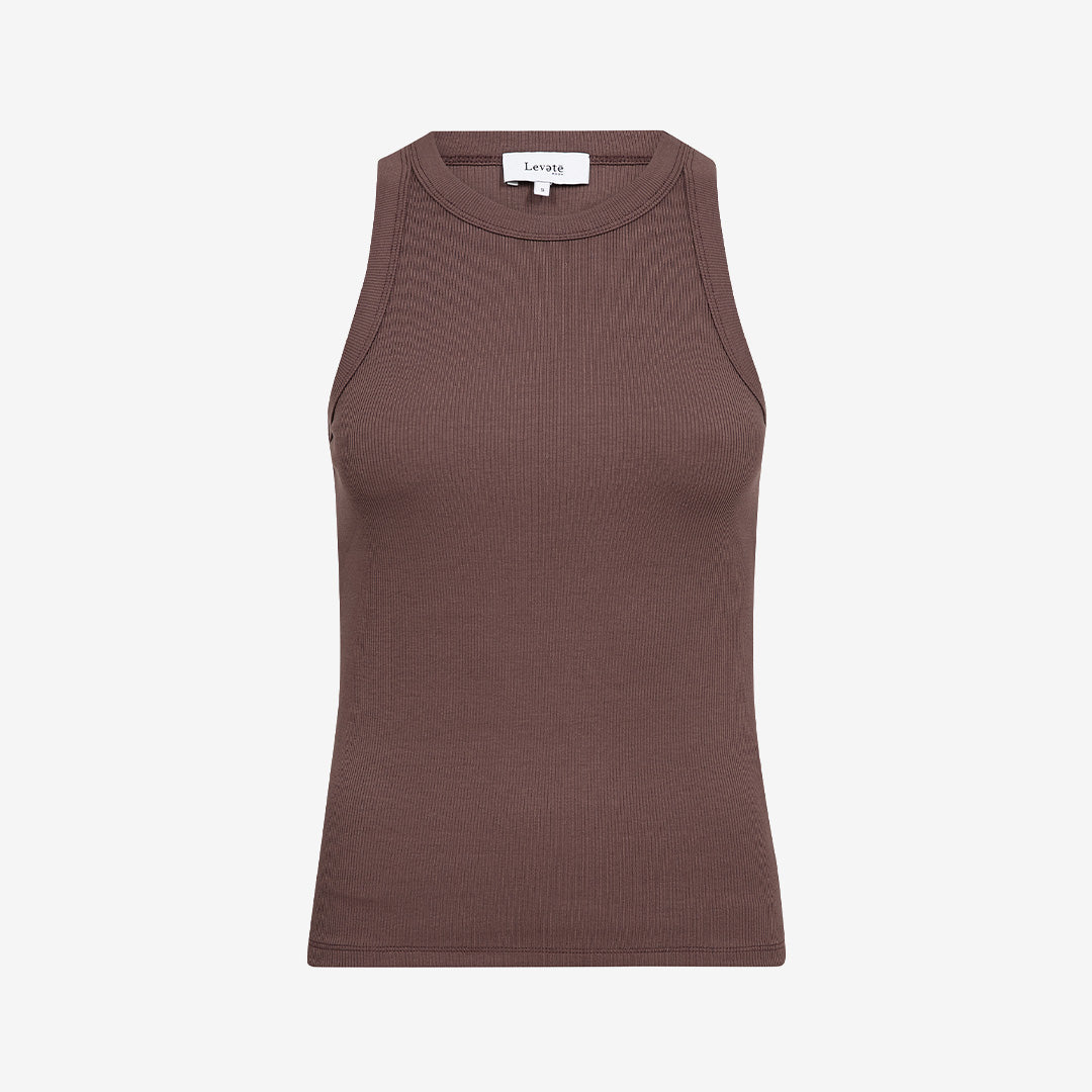 Ribbat linne i bomull med stretch från Levete Room i färgen Shopping Bag