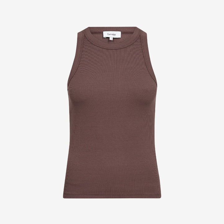 Ribbat linne i bomull med stretch från Levete Room i färgen Shopping Bag