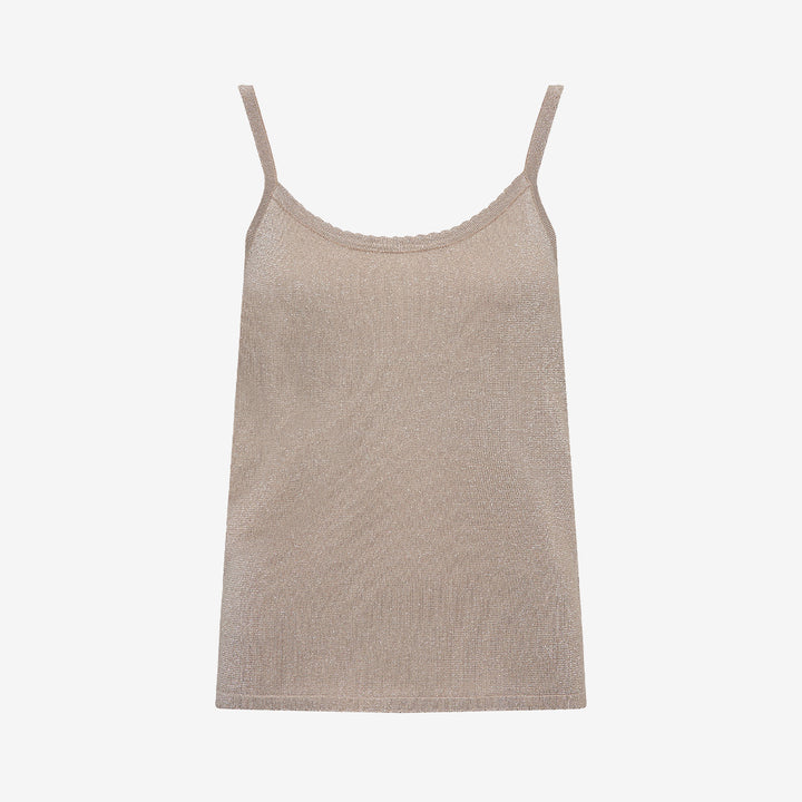 Topp i viskos och lurex från Levete Room i färgen Plaza Taupe Combi