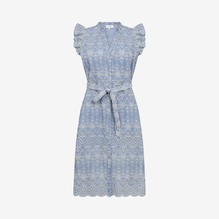 Klänning i bomull och polyester från Levete Room i färgen Stone wash combi
