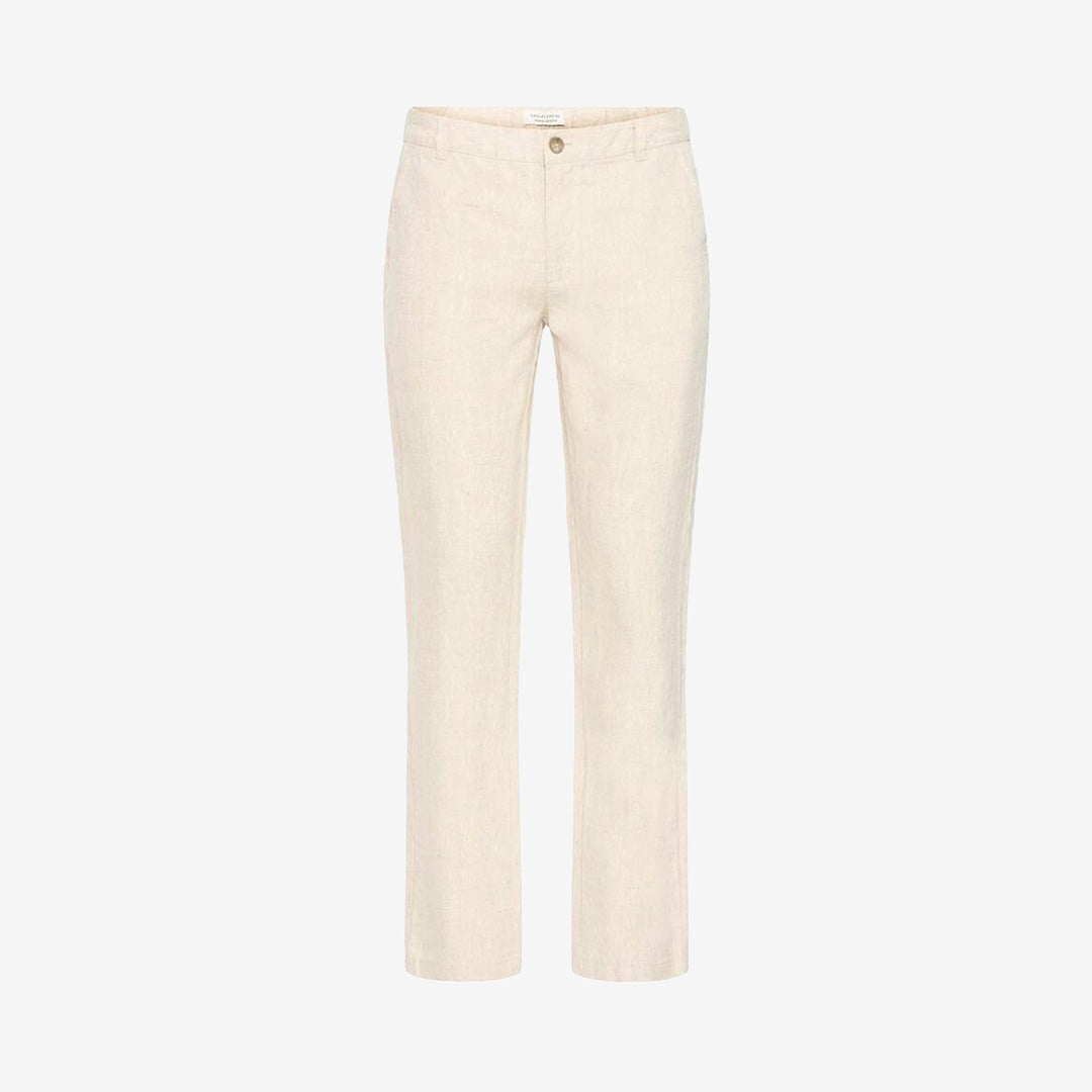 Lätta linnebyxor i Plaza Taupe Melange från Casual Friday modell 20505148