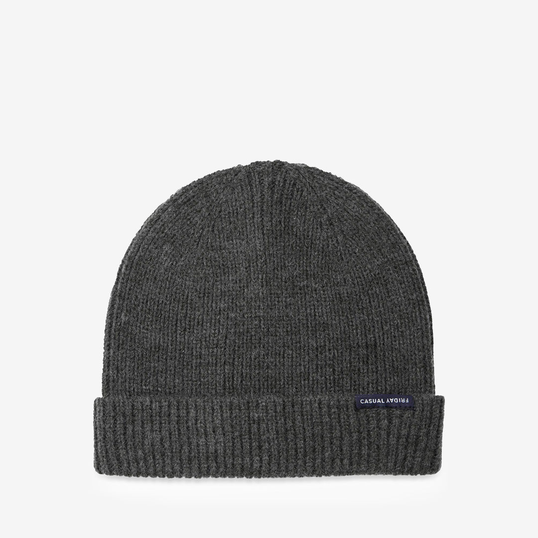 CFAlkin Rib Beanie Elegance Melange ribbstickad mössa i lammullsblandning från Casual Friday