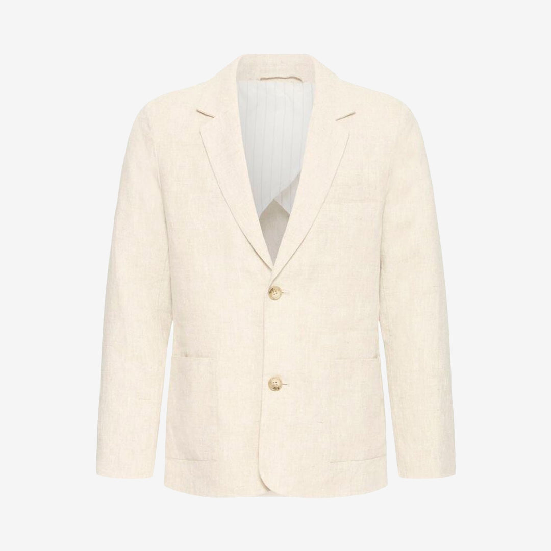 Taupe linneblazer herr i lätt och strukturerad kvalitet