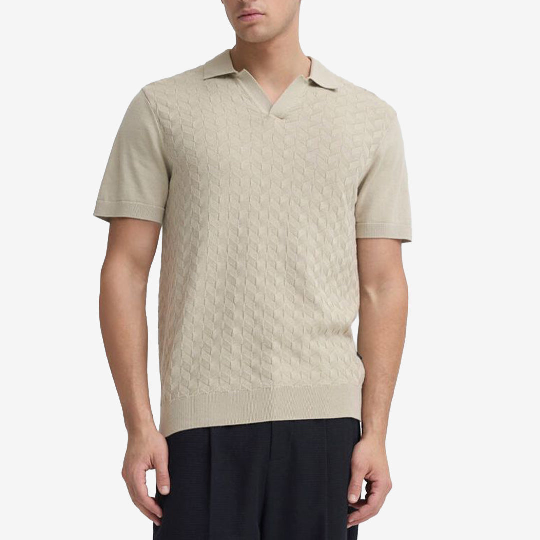 Stickad piké i Plaza Taupe från Casual Friday modell 20506265