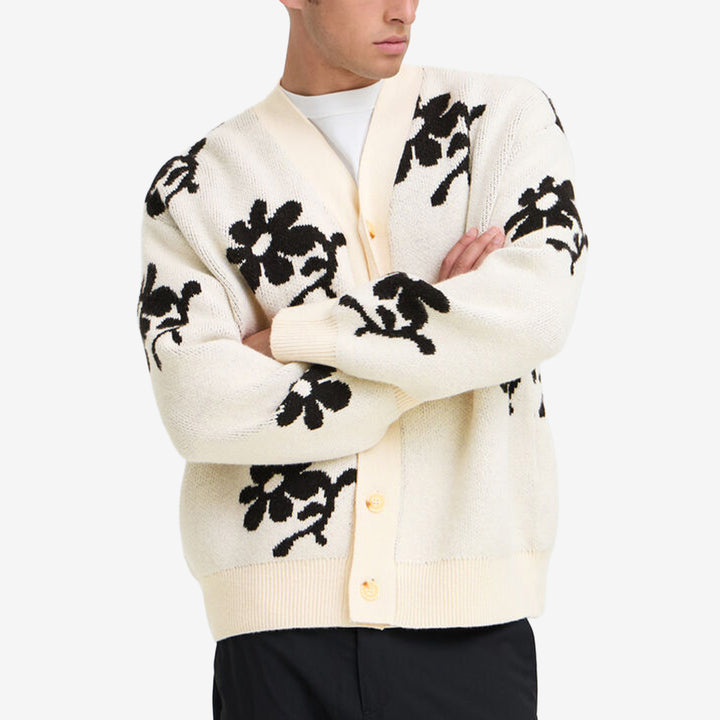 CFDia Intarcia Knit Cardigan Turtledove stickad kofta med intarsiamönster från Casual Friday