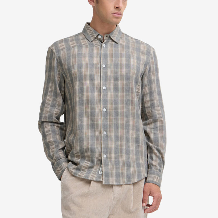 CFAlvar Checked Shirt Monument Mélange Check rutig skjorta i 100 % bomull från Casual Friday