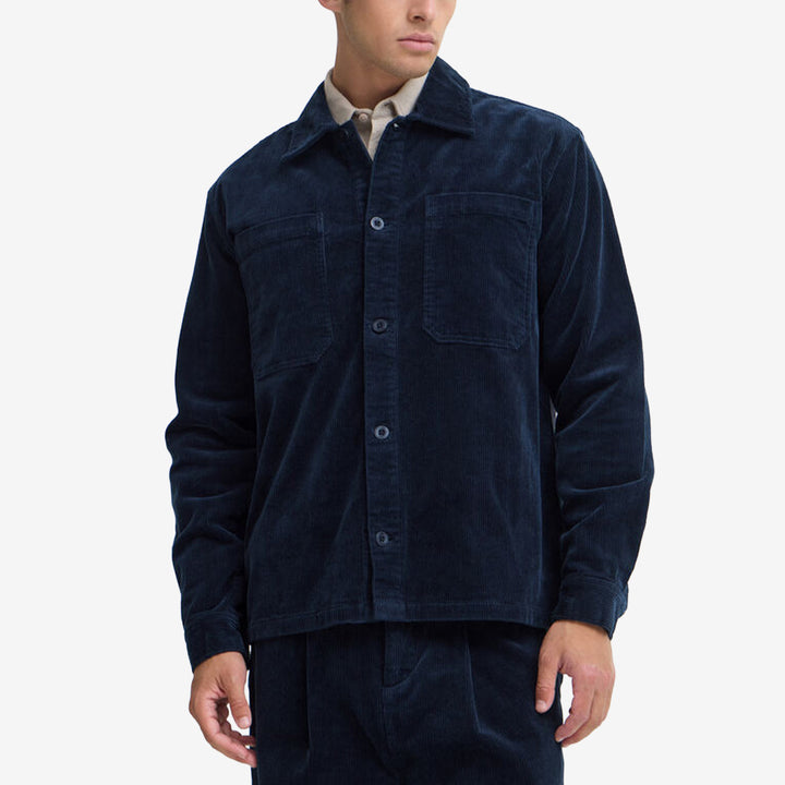 CFArv Corduroy Overshirt Dark Navy manchester overshirt i bomull med stretch från Casual Friday