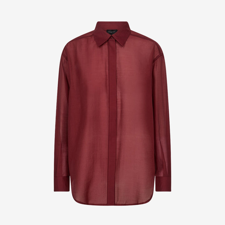 Mörkröd Blus - Genomsklingning blus från copenhagen muse