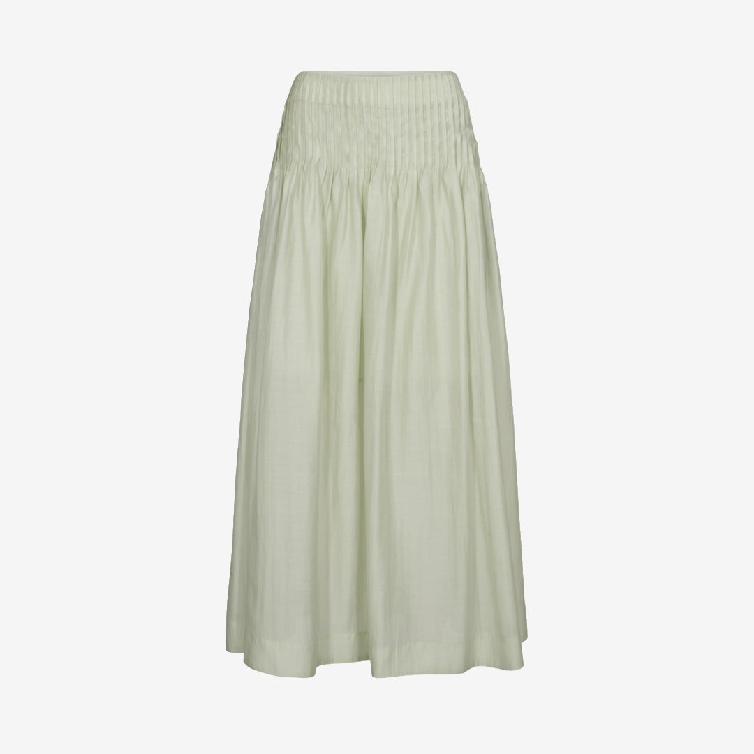 CMMOLLY-skirt i Green Tint med veck och texturerad midja
