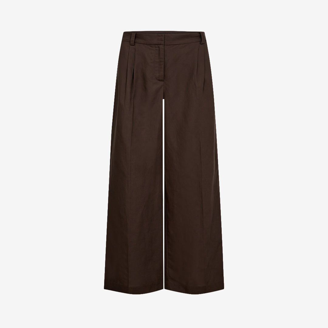 CMNATU-pants i Mulch med sidfickor och pressveck vid midjan