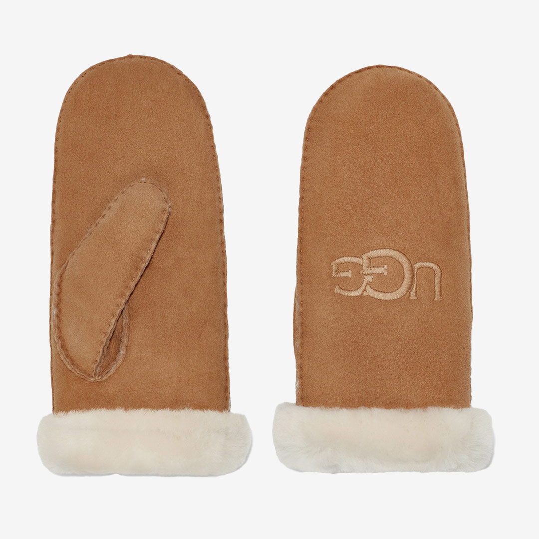 Vattenresistenta UGG-vantar i fårskinn med broderad logga och handsydd finish
