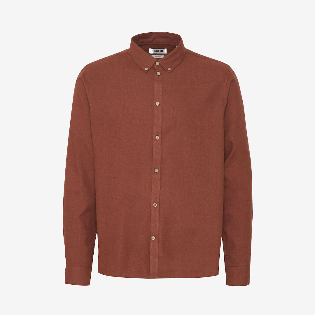 SDPete SH långärmad skjorta herr i färgen Arabian Spice Melange, bomull/polyester