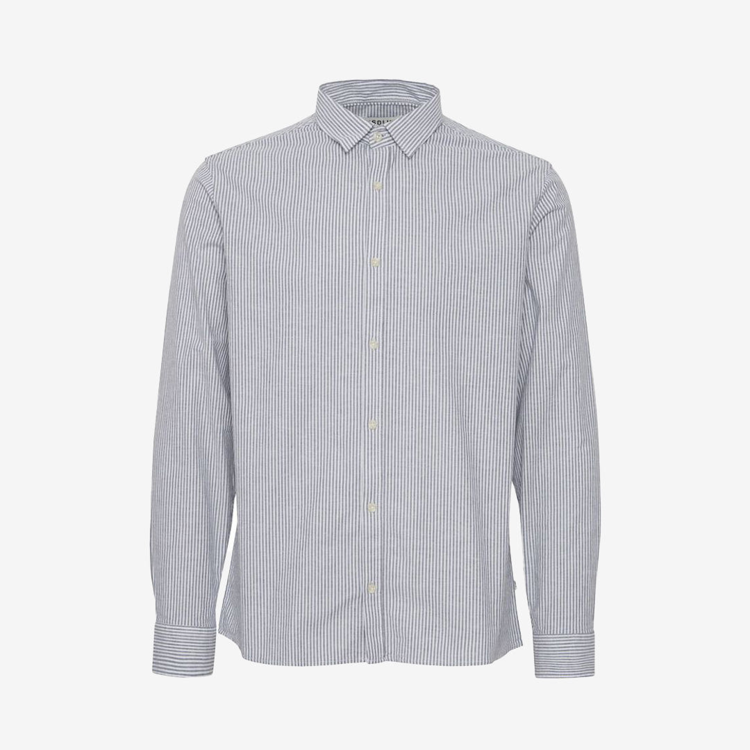 SDVal Stripe långärmad skjorta herr i färgen Insignia Blue, randig bomullsskjorta med stretch