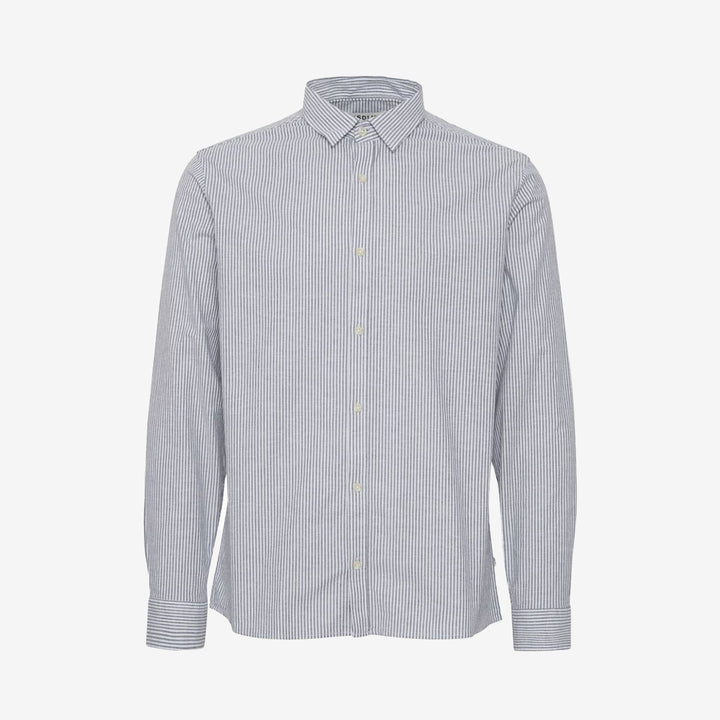 SDVal Stripe långärmad skjorta herr i färgen Insignia Blue, randig bomullsskjorta med stretch
