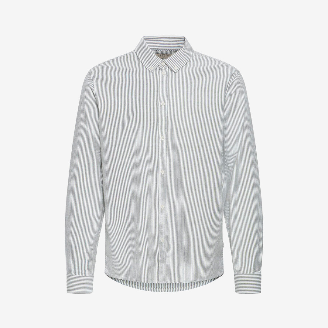 Solid SDVal Stripe skjorta för herr i True Black med randigt mönster och klassisk design.