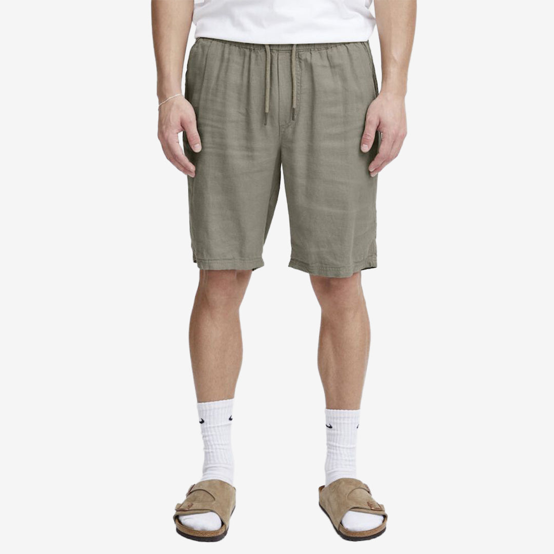 SDAurelius Elasticated shorts i Vetiver med resår i midjan, lös passform i lin- och viskosblandning