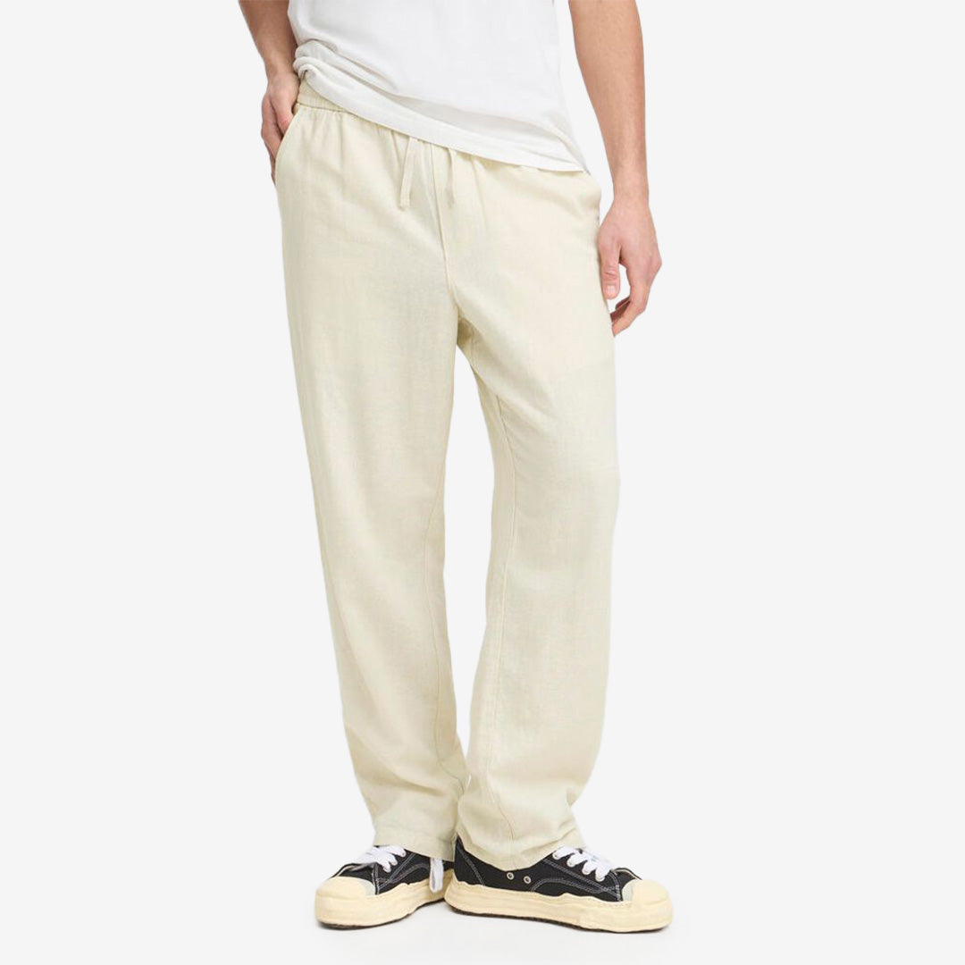 SDAlann Allan Elasticated byxor i färgen Oatmeal i linne- och viskosblandning