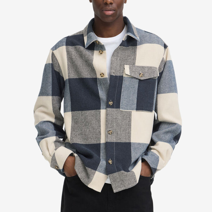 Solid SDManheim overshirt för herr i Insignia Blue med modern och stilren design.