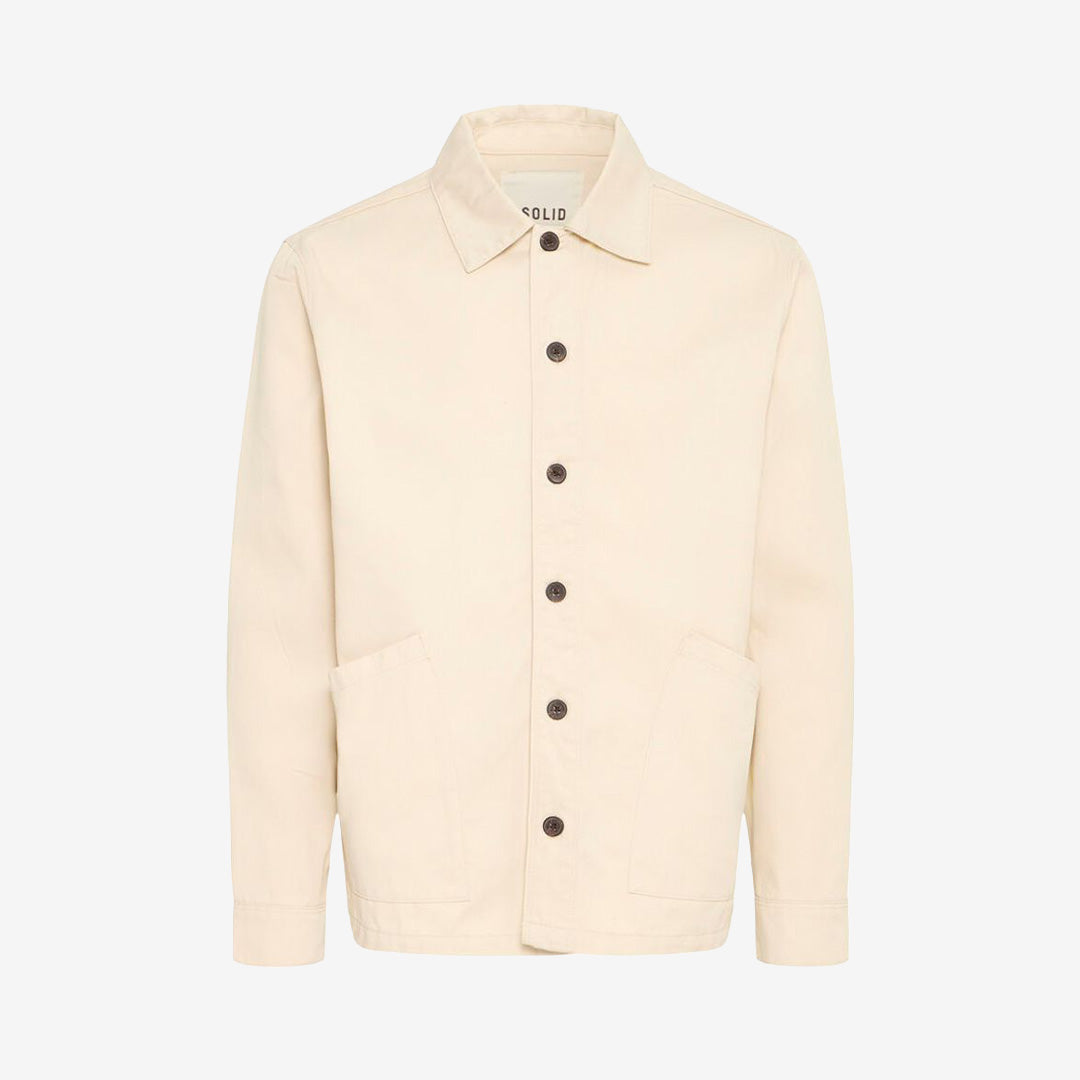 SDOSSIE Overshirt i Oatmeal, mångsidig lätt jacka eller skjorta i polyester- och bomullsblandning