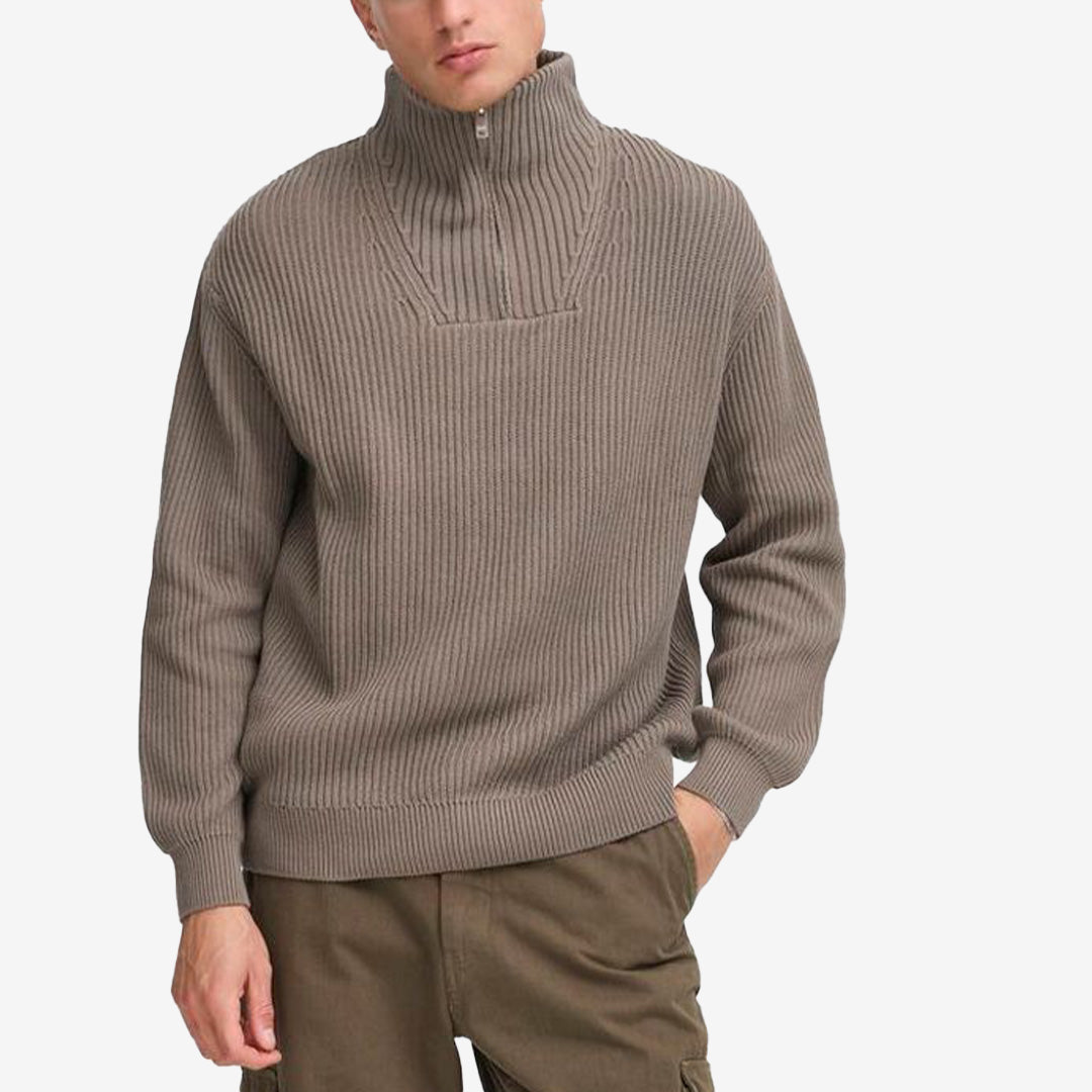 SDNalle half zip herrtröja i färgen Bungee Cord, bomullströja med halv dragkedja