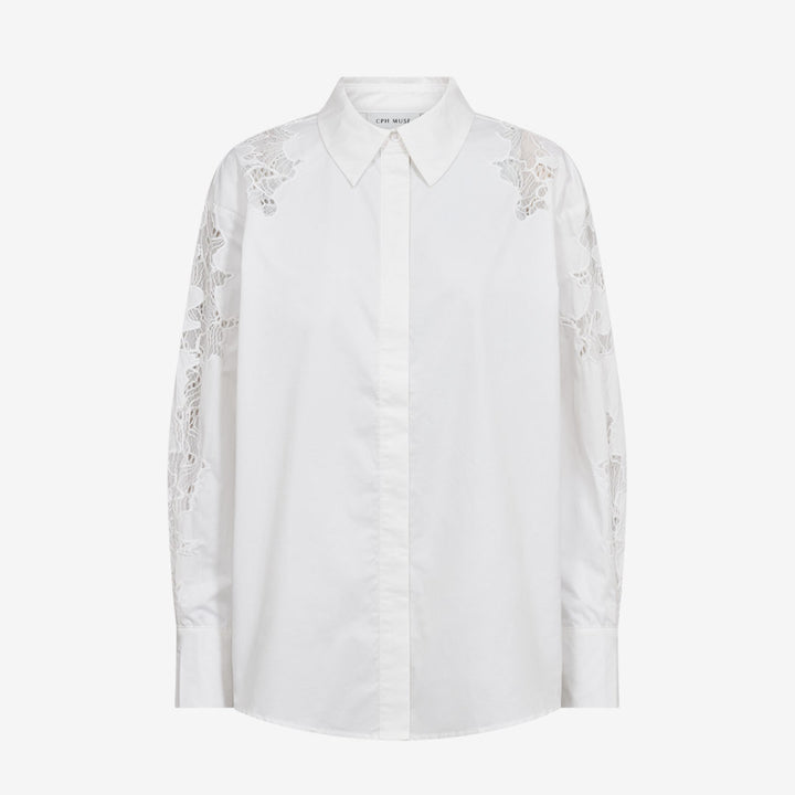 Copenhagen Muse CMShirley Shirt dam vit bomullsskjorta Bright White 211484