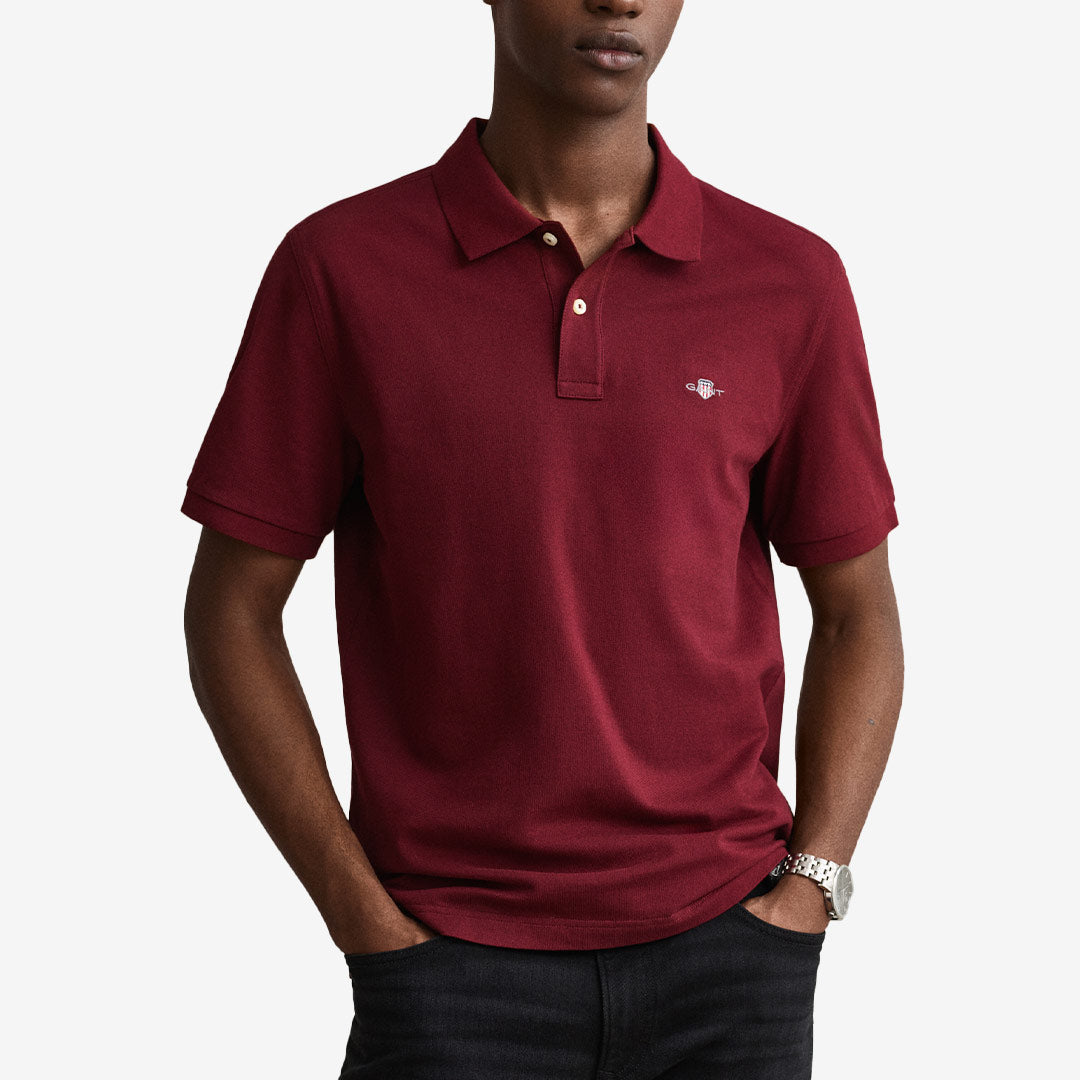 GANT Classic Regular Polo Shirt herr Deep Grape Wine 2210-676