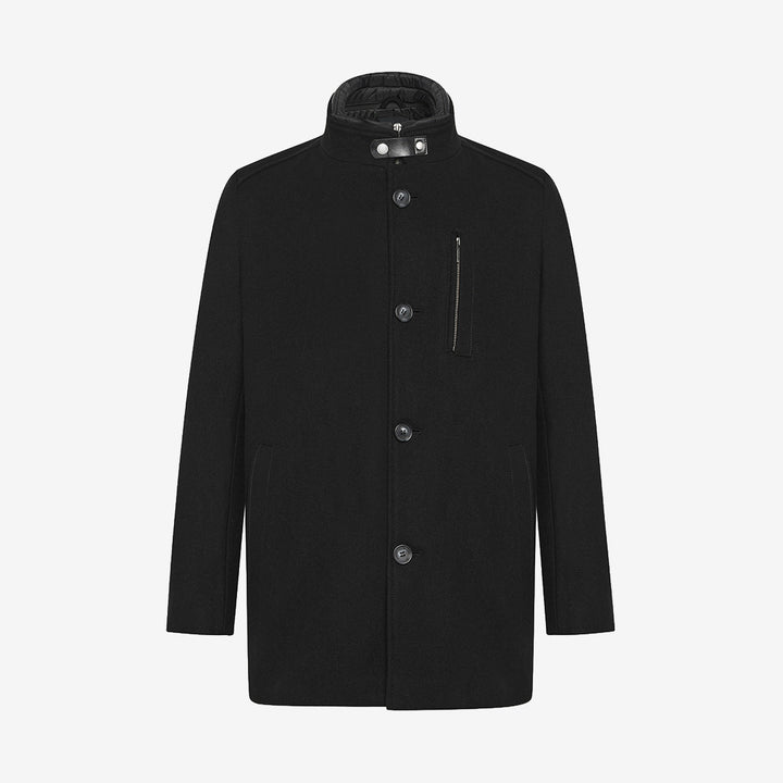 Rock & Blue Valentin Coat ullkappa för herr i Black med klassisk och stilren design.