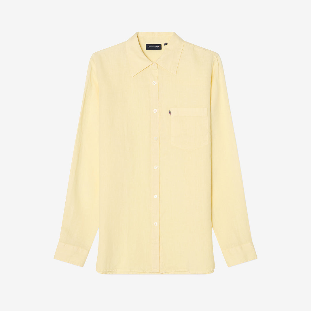 Gul linneskjorta i 100% linne från Lexington med klassisk passform