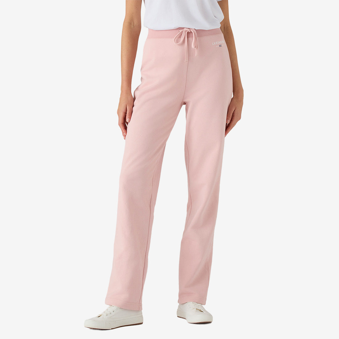 Lexington Classic Logo Jersey Pants i rosa, mjuka bomullsbyxor med logotyp.
