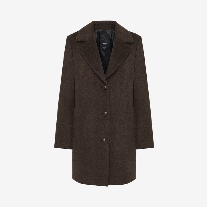 Rock & Blue Dixie Coat ullkappa för dam i Pinecone Brown med klassisk design och modern silhuett.