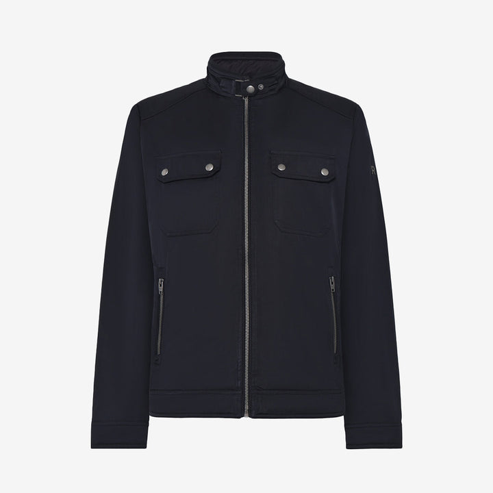 Rock and Blue Severin Jacket – lätt jacka i black blue med ståkrage och dragkedja