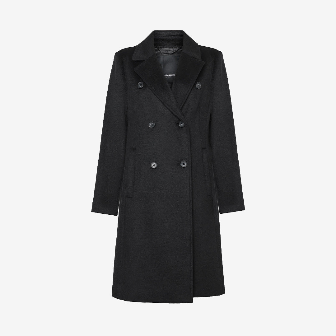 Rock & Blue Helena Coat ullkappa för dam i Black med klassisk design och modern silhuett.