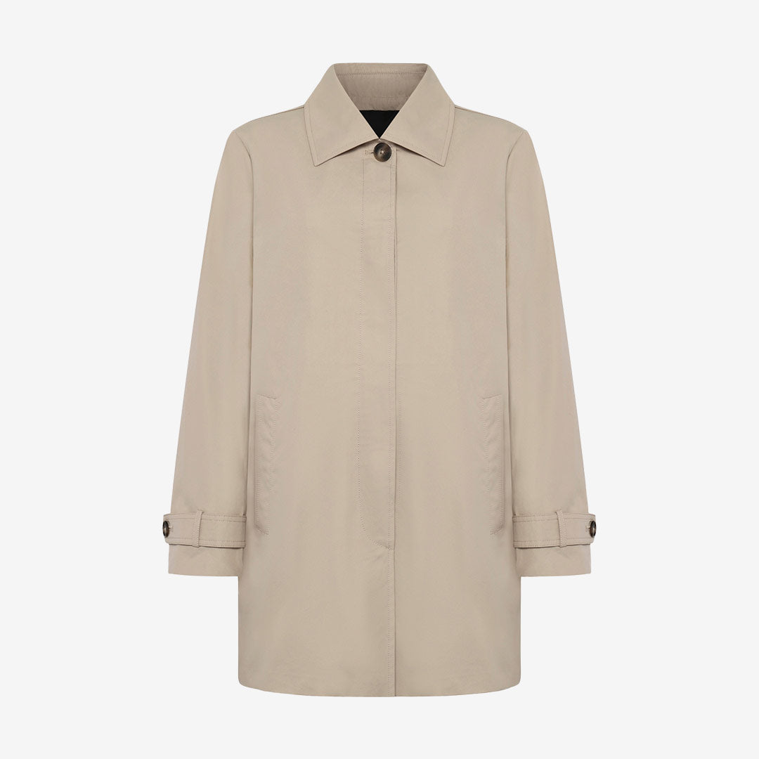 Rock and Blue Stacy Coat – beige kappa med rak passform och klassisk krage