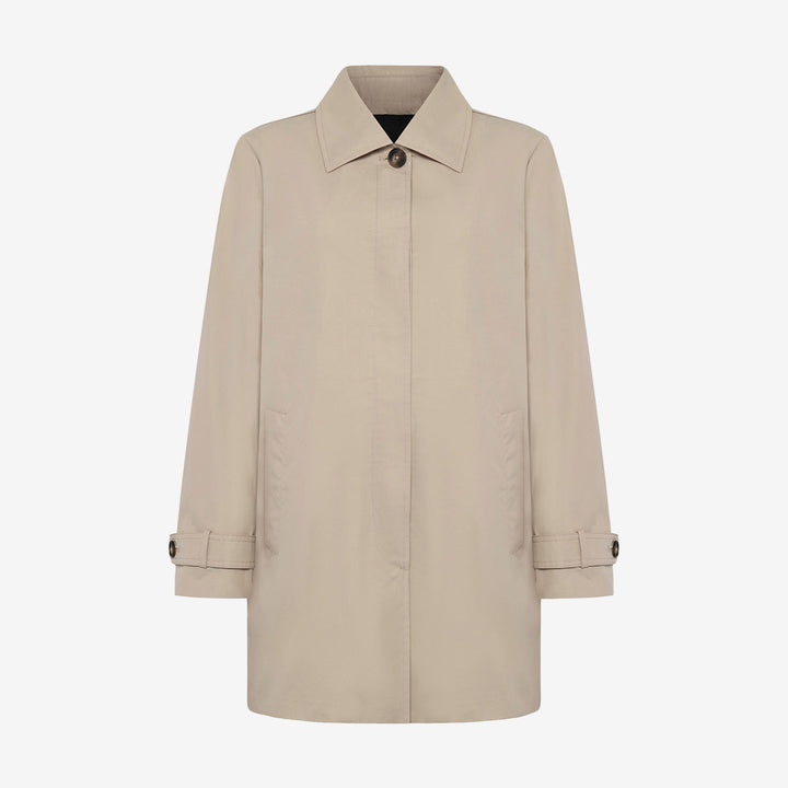 Rock and Blue Stacy Coat – beige kappa med rak passform och klassisk krage