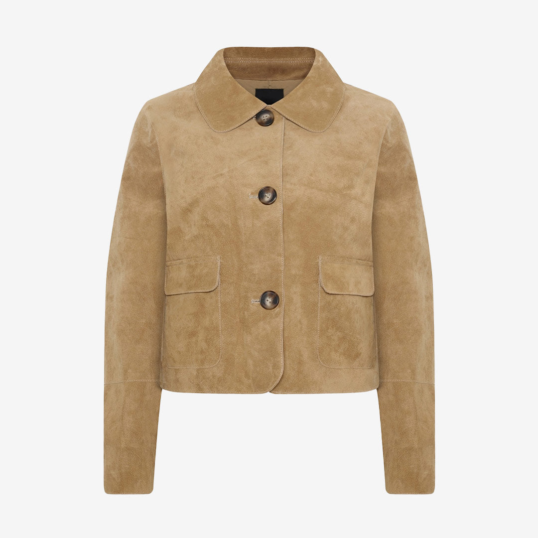 Rock and Blue Trixie Jacket i brun mocka med kort passform och klassisk design