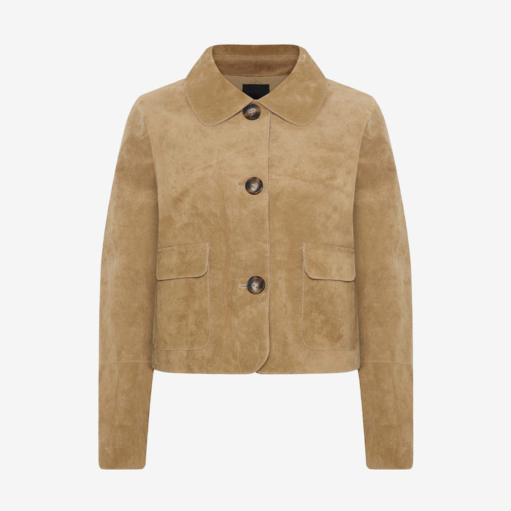 Rock and Blue Trixie Jacket i brun mocka med kort passform och klassisk design