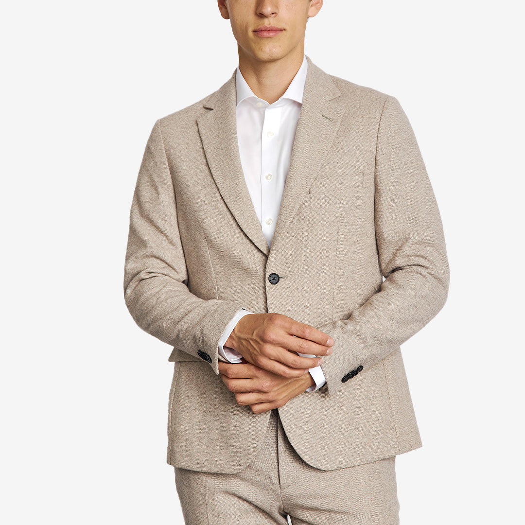 Ljusbrun herrblazer BS Chiavari i ullmix med klassisk passform och tidlös design