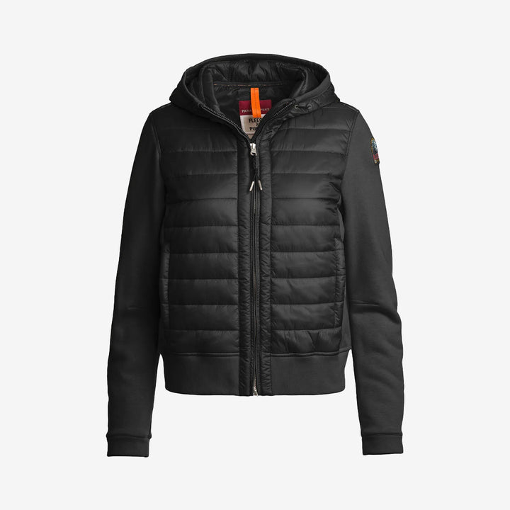 Fortune hybridtröja med huva i färgen Black, i fleece och nylon från Fleece & Puffer-serien