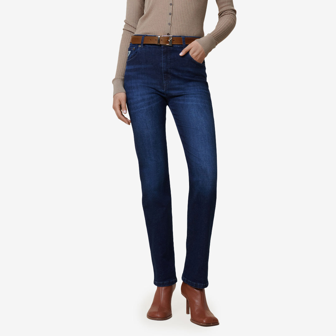 Lois Malena jeans i färgen Marconi Mist med hög midja och rak benpassform.