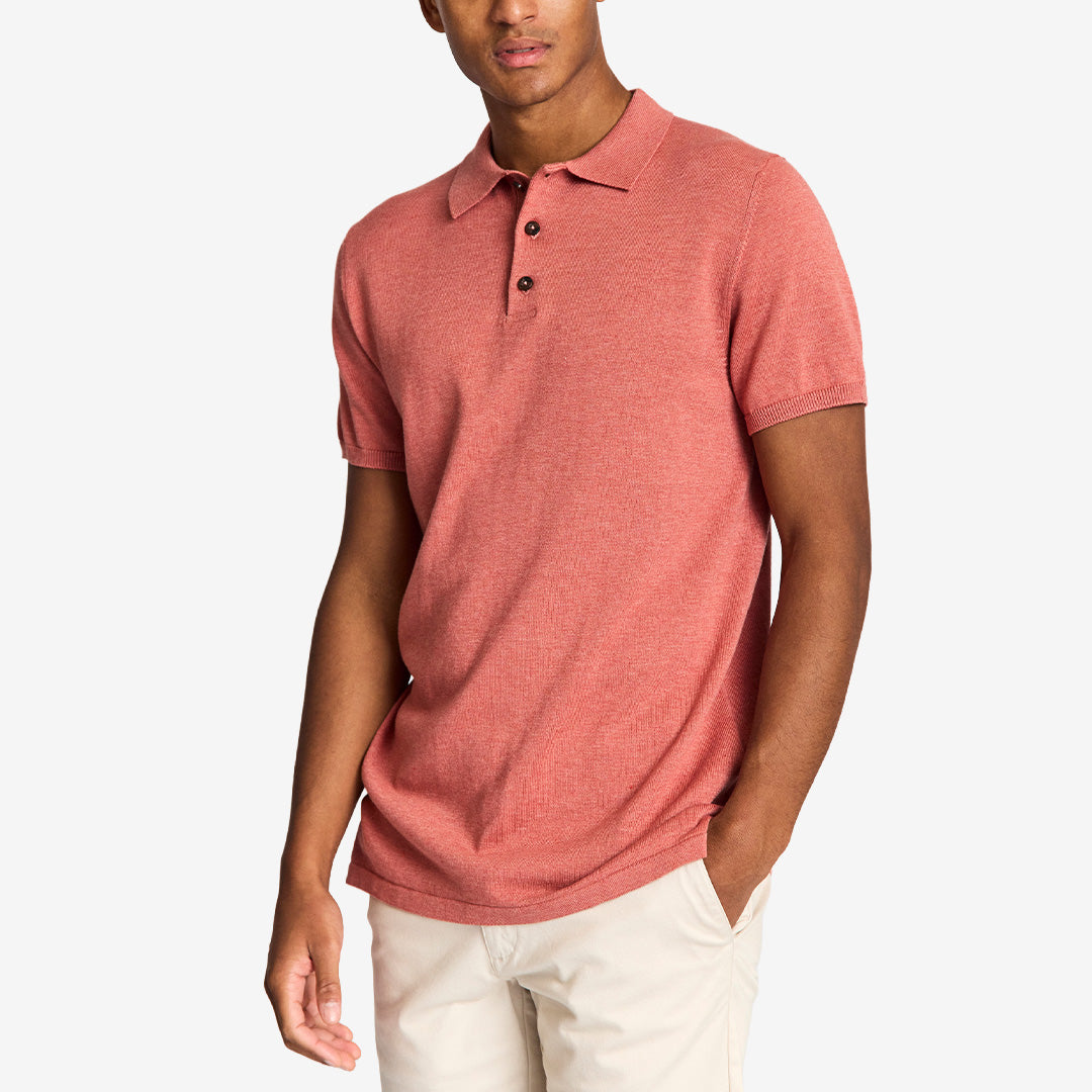 BS Baldo regular fit polo shirt i färgen Dusty clay i bomull och Tencel