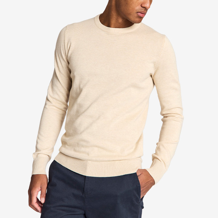 BS Jupiter regular fit stickad tröja i färgen Kit i 100% bomull