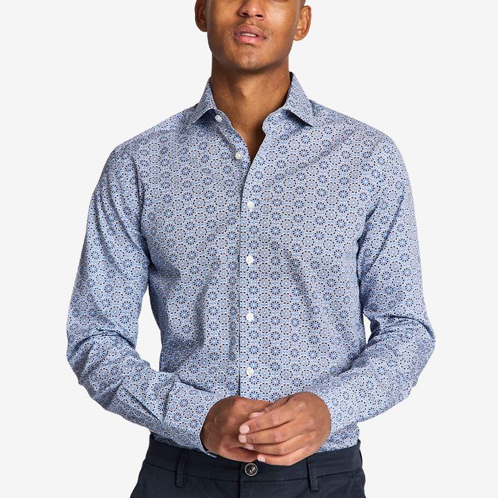 Soren Modern Fit Shirt i blått – skjorta i bomull för herr med modern fit
