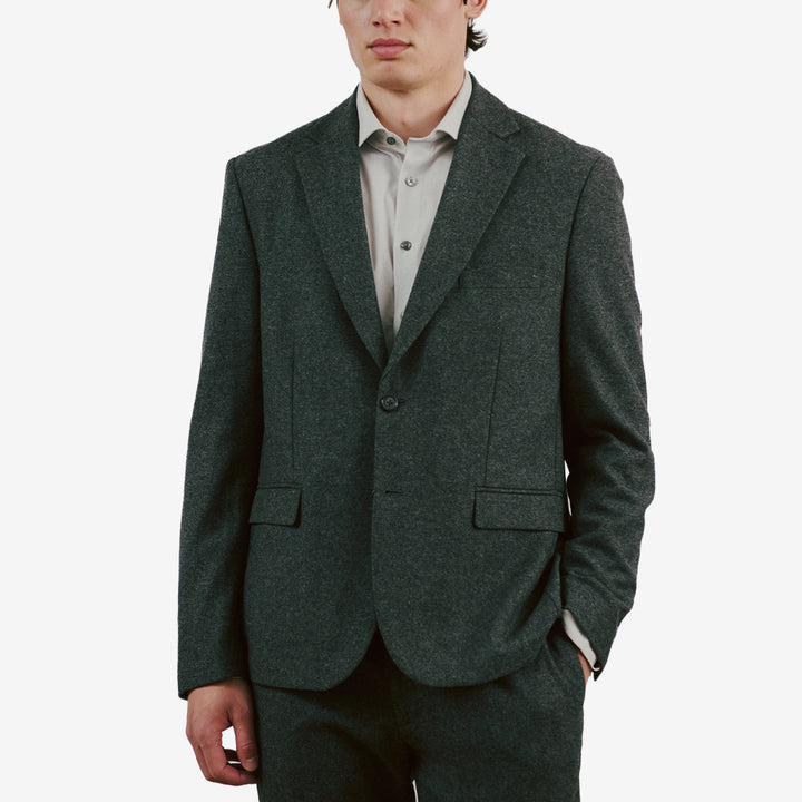 Bruun & Stengade BS Macron Classic Fit kavaj för herr i Grey med klassiska slag och elegant skräddad passform.