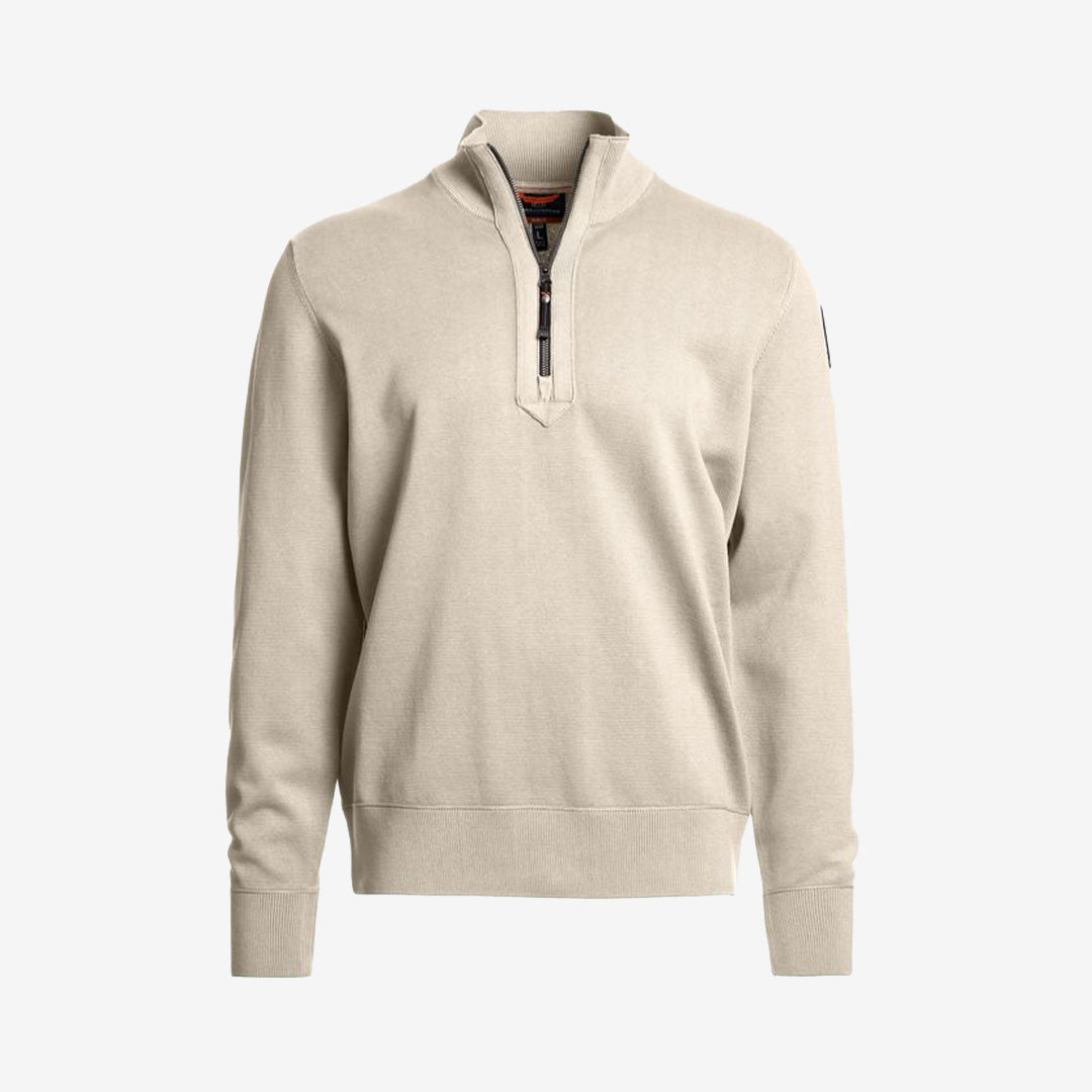 Parajumpers Basic Scoe Bone half zip tröja för herr i mjuk bomullsblandning