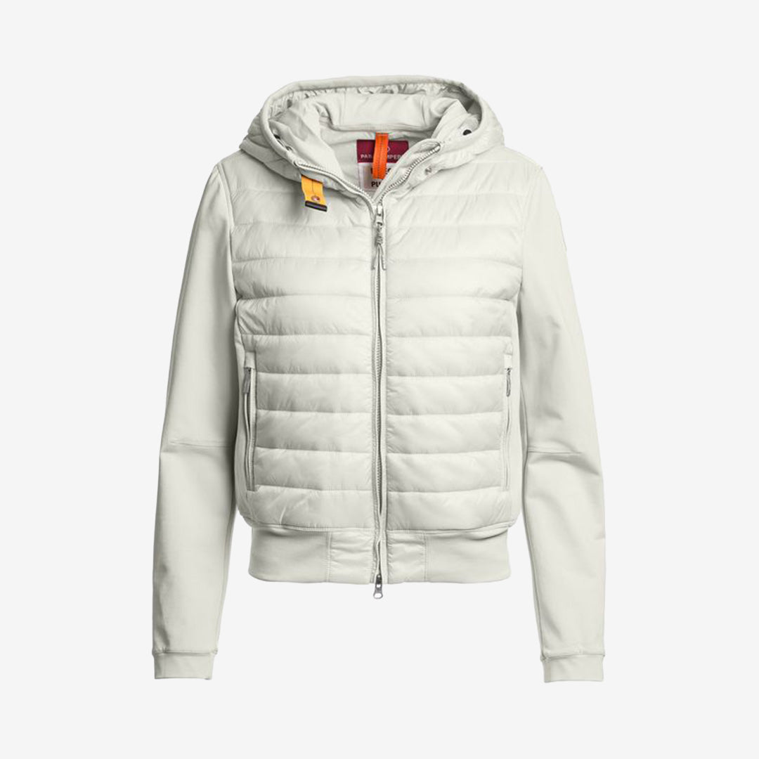 Parajumpers Caelie fleece- och puffjacka i färgen Mossy Chalk för dam