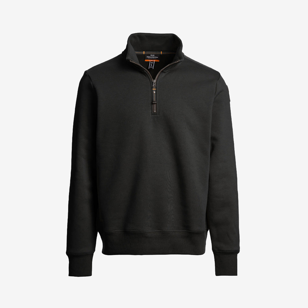 Parajumpers Broad Peak half zip sweatshirt för herr i Black med minimalistisk design och mjuk fleece-kvalitet.