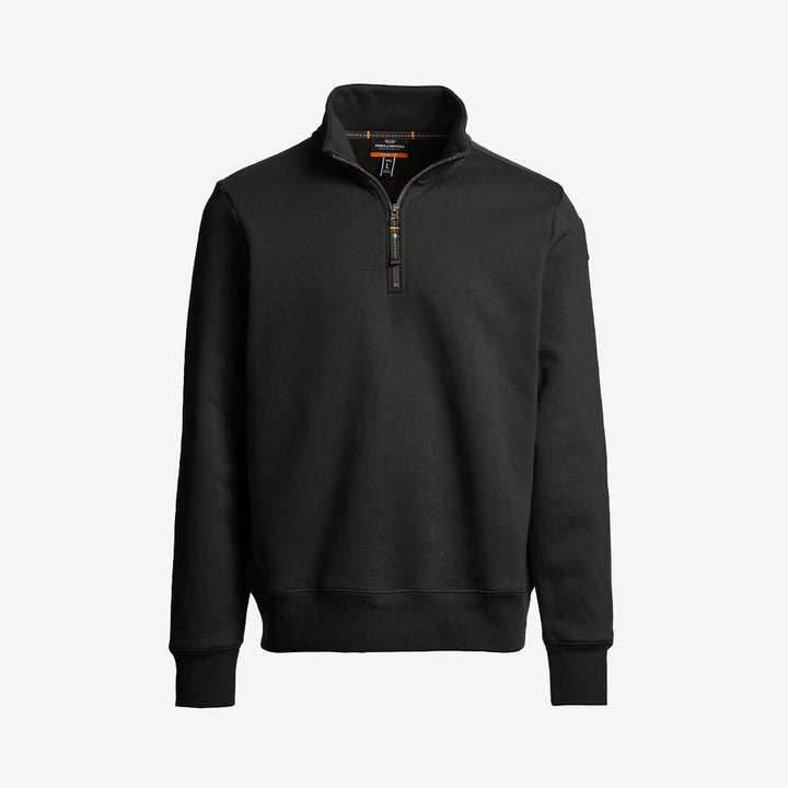 Parajumpers Broad Peak half zip sweatshirt för herr i Black med minimalistisk design och mjuk fleece-kvalitet.