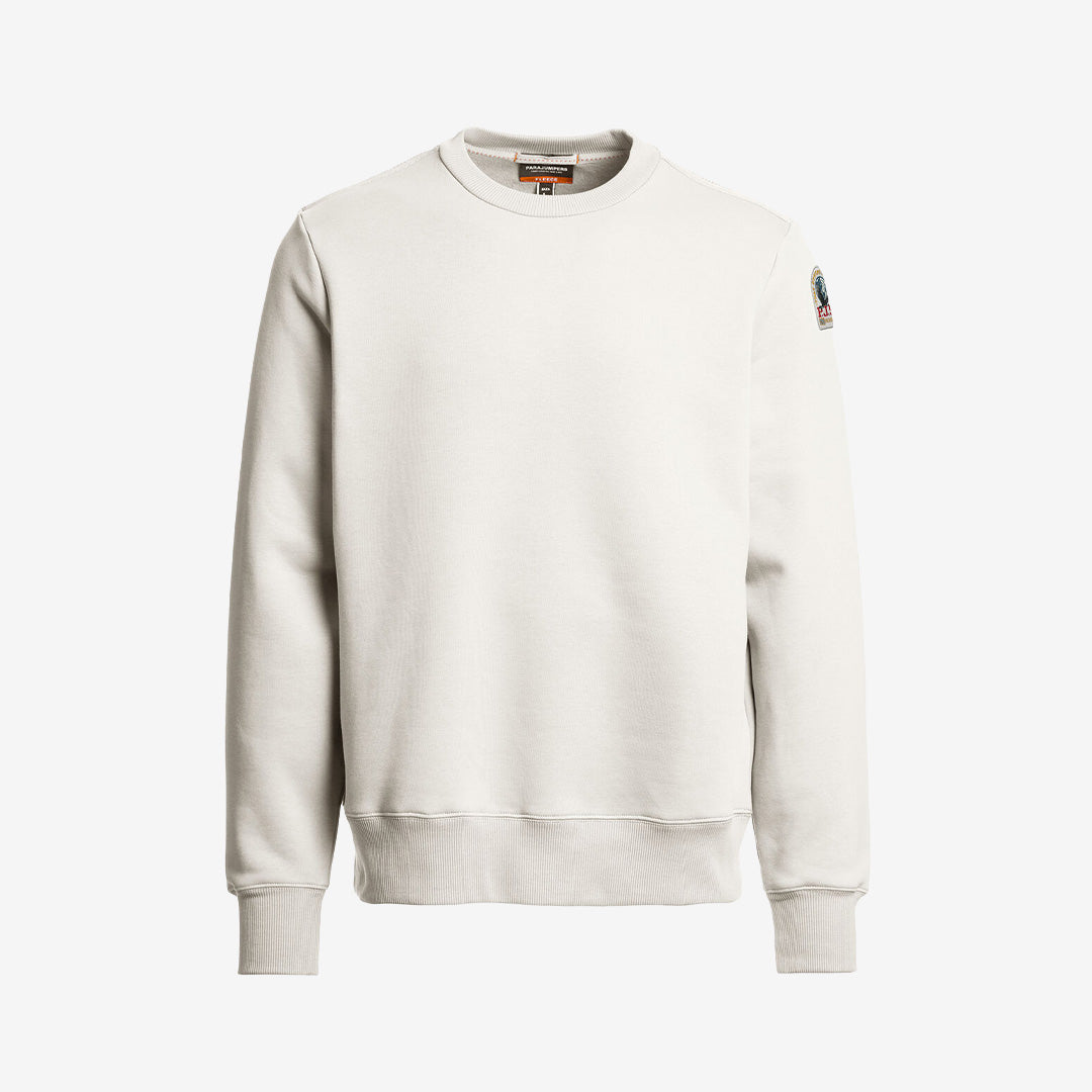 Parajumpers K2 crewneck sweatshirt för herr i Warm Ivory med minimalistisk design och mjuk fleece-kvalitet.