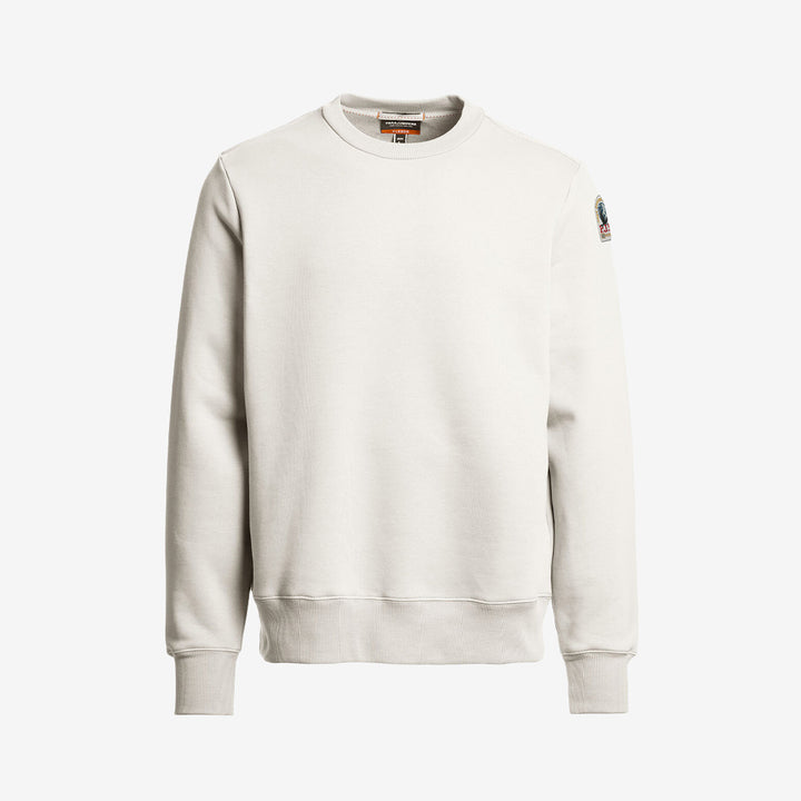 Parajumpers K2 crewneck sweatshirt för herr i Warm Ivory med minimalistisk design och mjuk fleece-kvalitet.